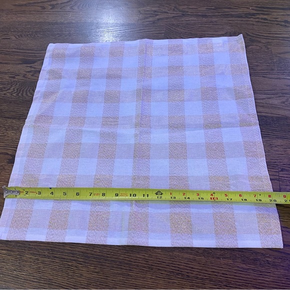 4 pack 20X20" Kitchen plaid towels gold ivory rustic shimmer metallic copper - Picture 3 of 10